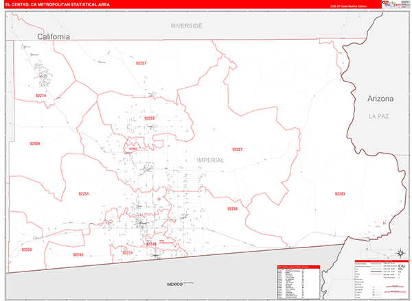 El Centro Metro Area Wall Map